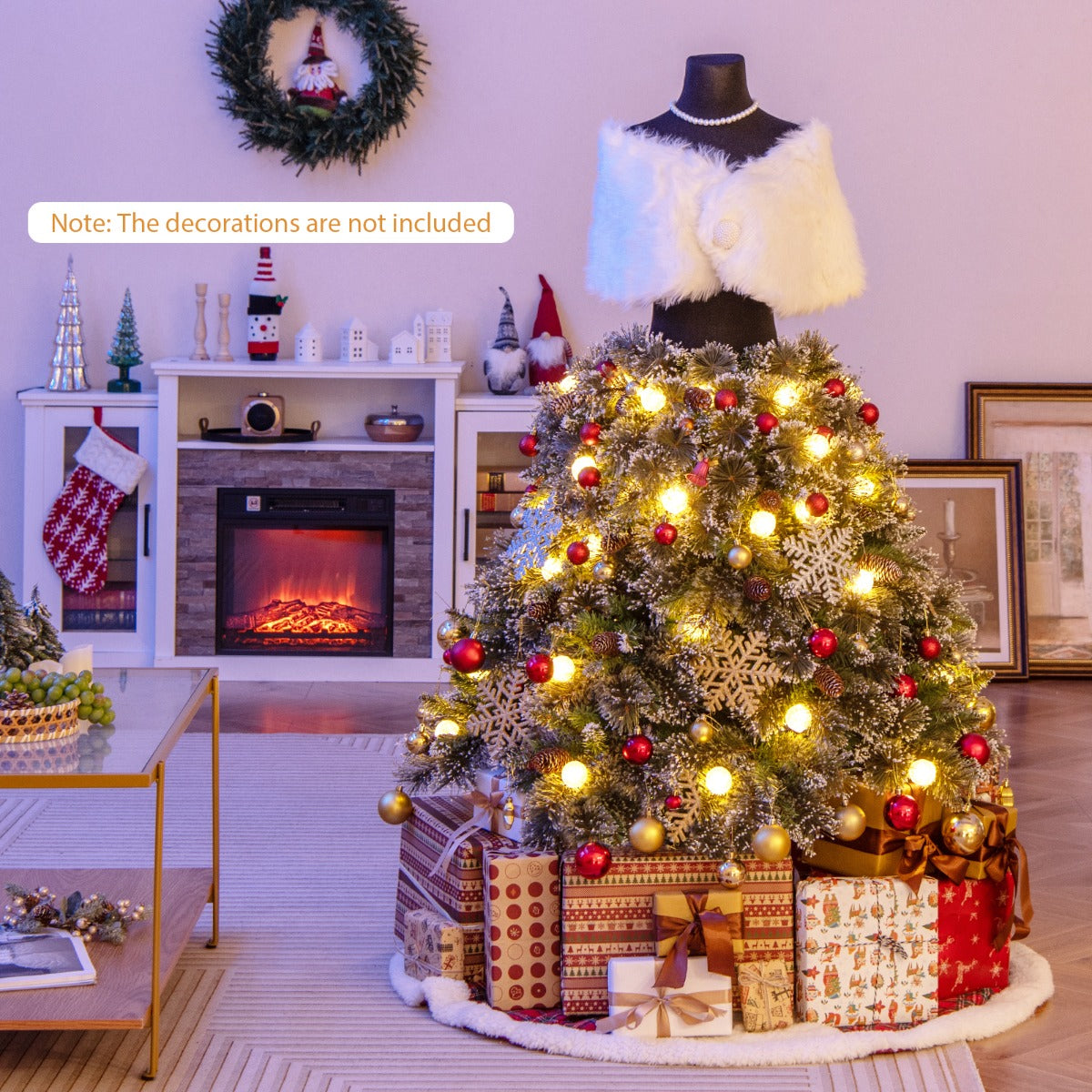 150CM Pre-lit Mannequin Artificial Christmas Tree with 50 LED Light Balls