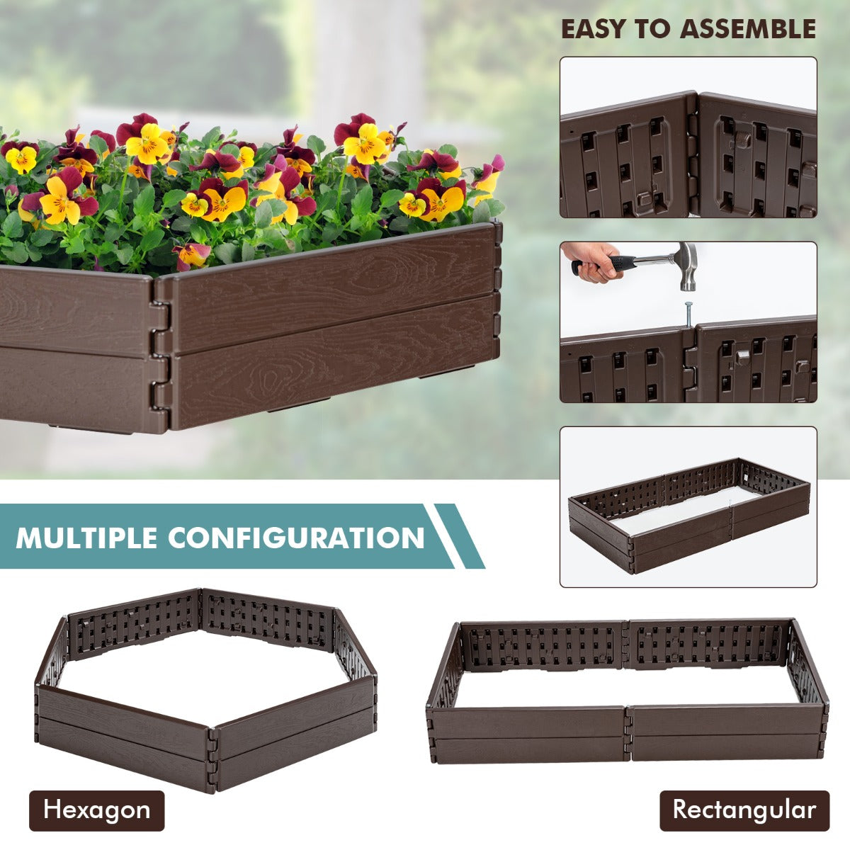 Durable bottomless garden bed supports healthy root development and prevents excessive water accumulation