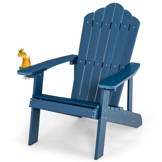 Adirondack Chair with Cup Holder for Patio-Navy