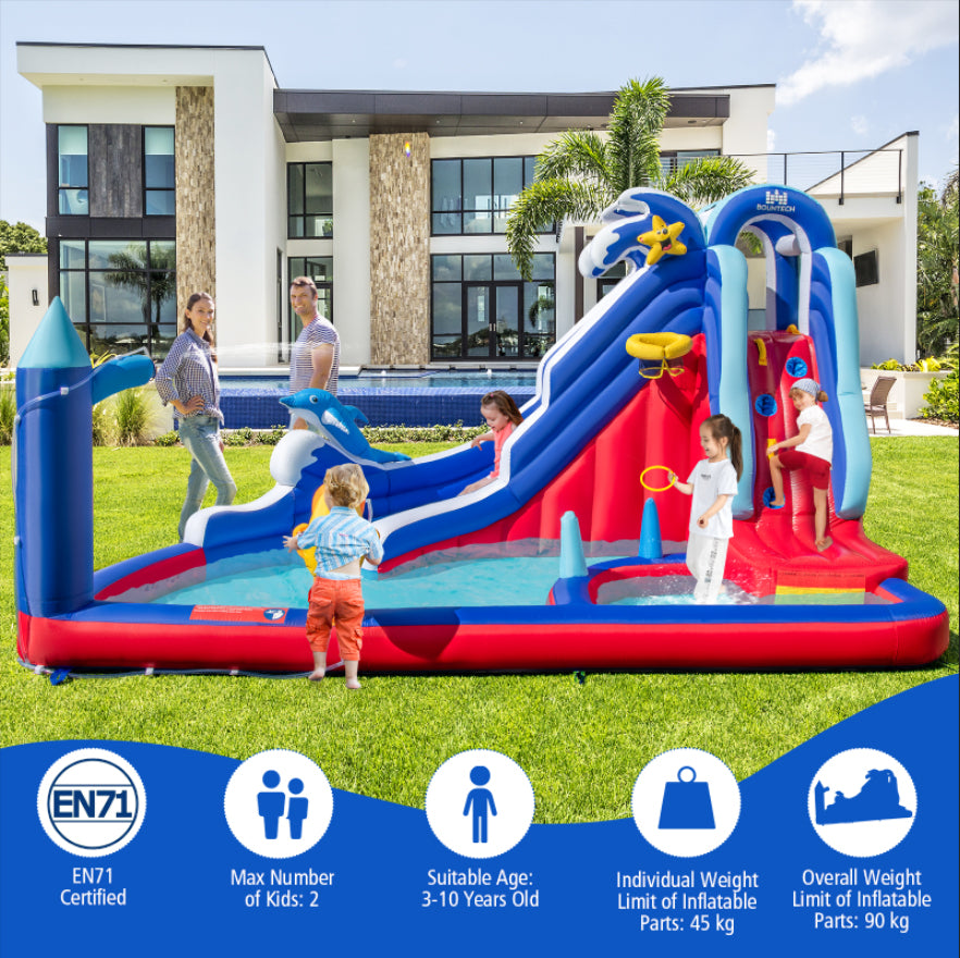 Inflatable Bounce House with Long Slide with 680W Blower