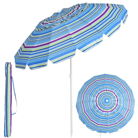 Adjustable tilt mechanism lets you track the sun and maximize shade without moving the umbrella base