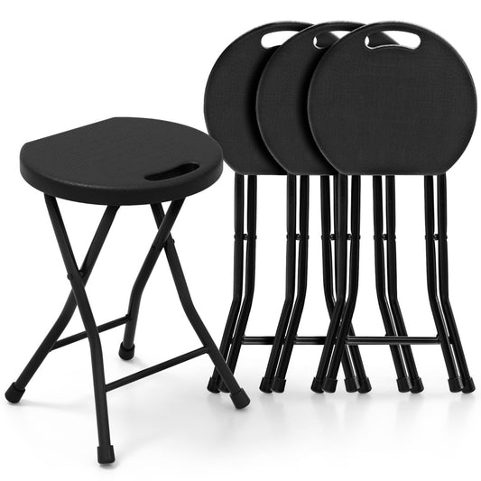 Costway Set of 4 Outdoor Folding Stool with X Shaped Structure