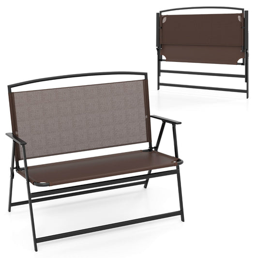 Two-person patio loveseat provides a spacious 93 by 46 cm seating area for relaxing outdoors