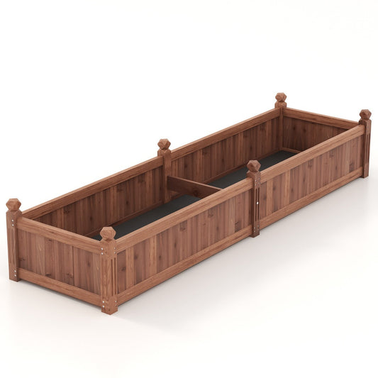 230 cm rectangular planter box offers generous space for flowers, vegetables, herbs and fruits