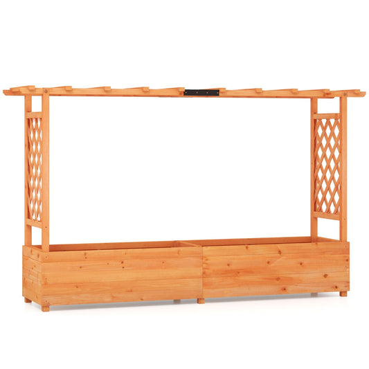 Natural fir wood planter box with waterproof finish, smooth surfaces and weather-resistant construction