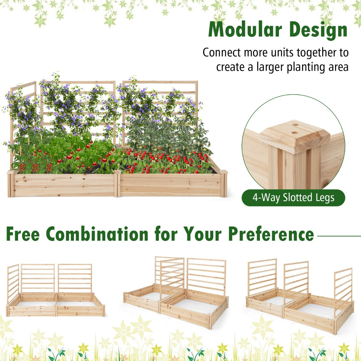 Large raised garden bed is ideal for patios, lawns, greenhouses, gardens, and outdoor spaces