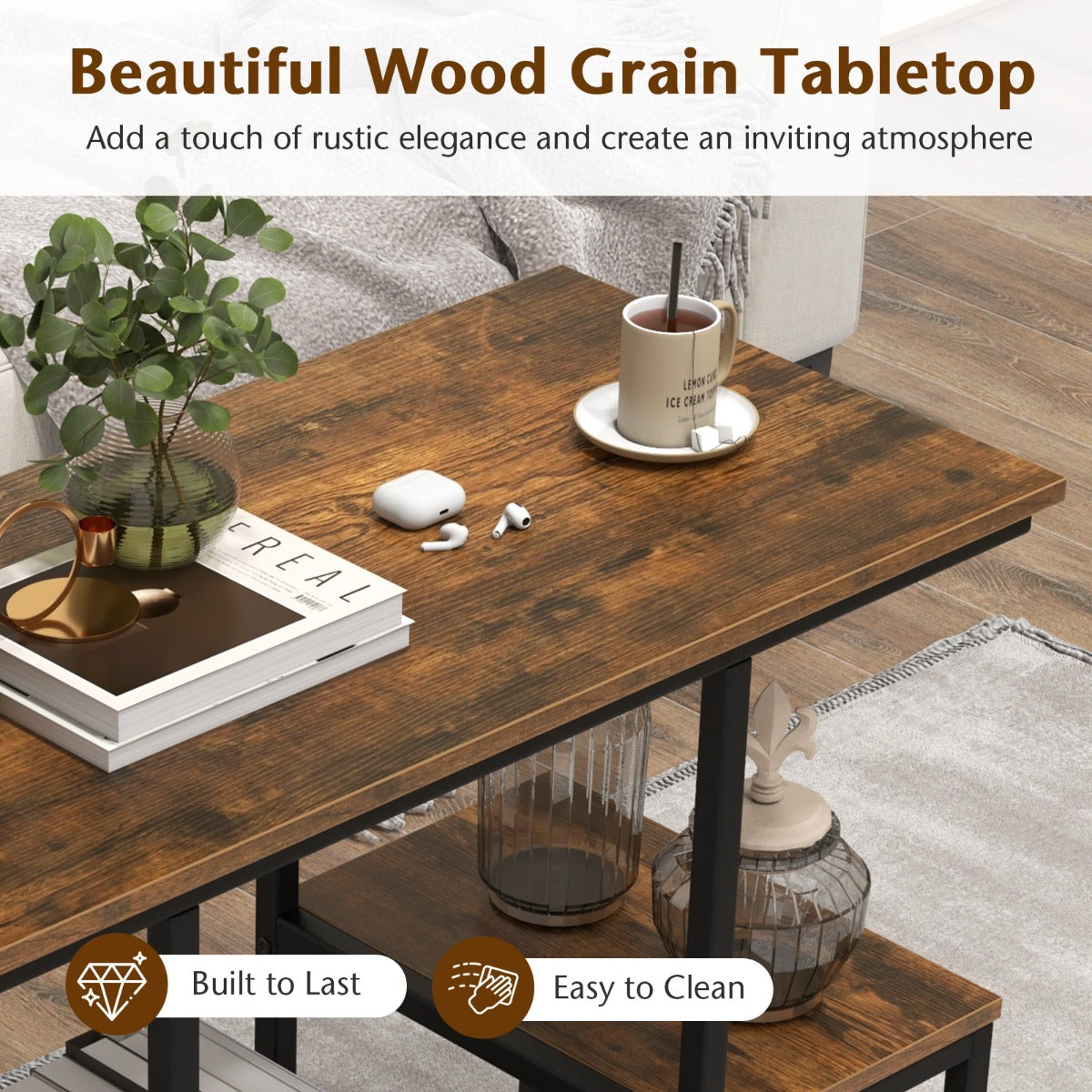 Simple labeled assembly instructions make this durable entertainment console quick to install