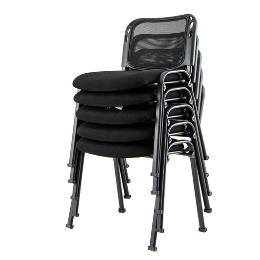 Costway Set of 5 Meeting Room Chairs Stackable Waiting Room Chair-Black