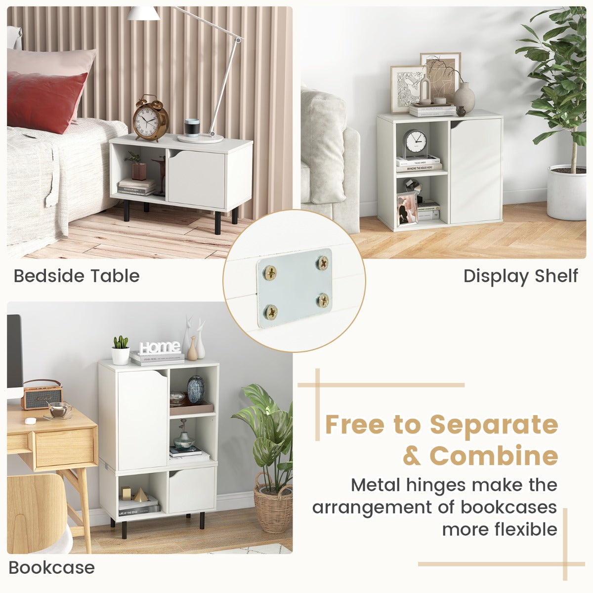 Costway Stackable Bookcase for Living Room, Bedroom, Study