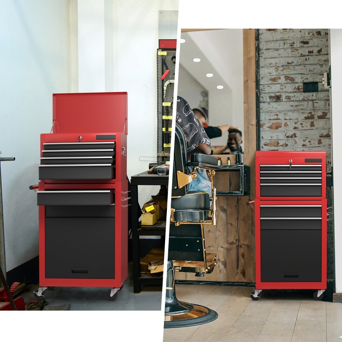6-Drawer Rolling Lockable Tool Chest for Garage & Factory & Workshop -Multicolour