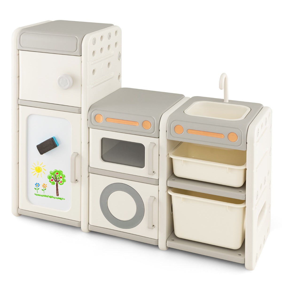 Costway Multipurpose Toy Chest and Bookshelf with Magnetic Whiteboard