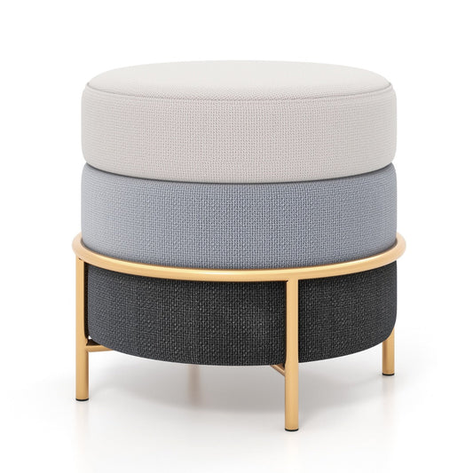 Versatile upholstered stool works as a footrest, vanity seat, shoe-changing bench or compact side table