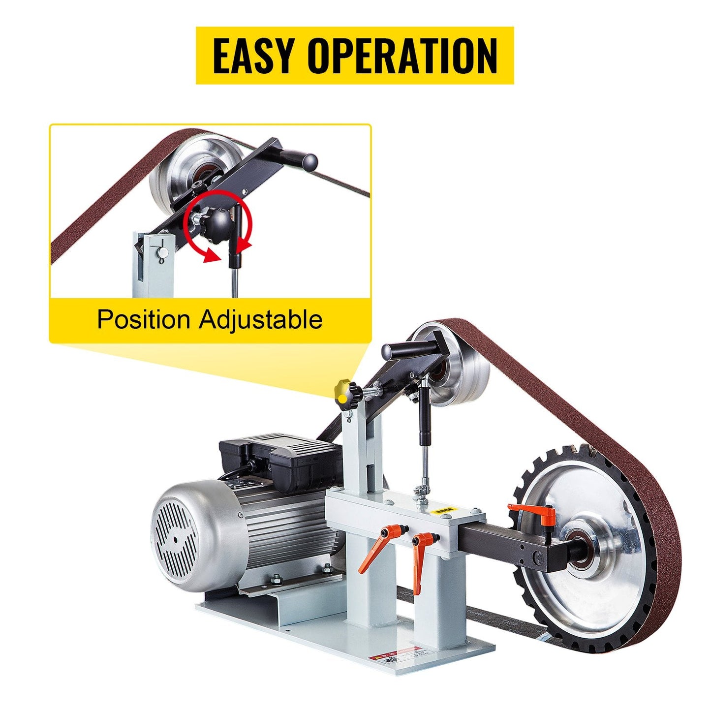 1.5KW Belt Grinder 2m x 0.05m, 2 HP Motor, 3-in-1 Multifunction Sander