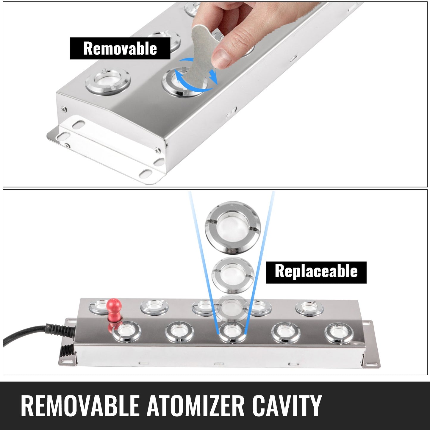VEVOR 10 Head Ultrasonic Mist Maker Fogger 250W Mist Maker Fogger Air Humidifier