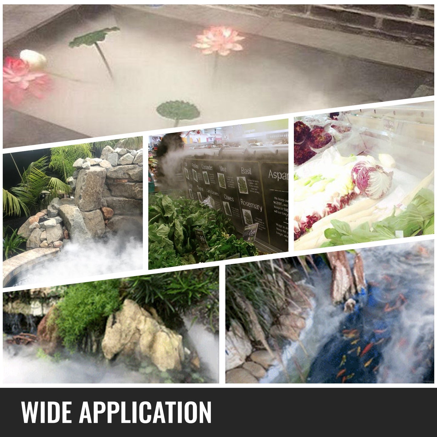 VEVOR 10 Head Ultrasonic Mist Maker Fogger 250W Mist Maker Fogger Air Humidifier