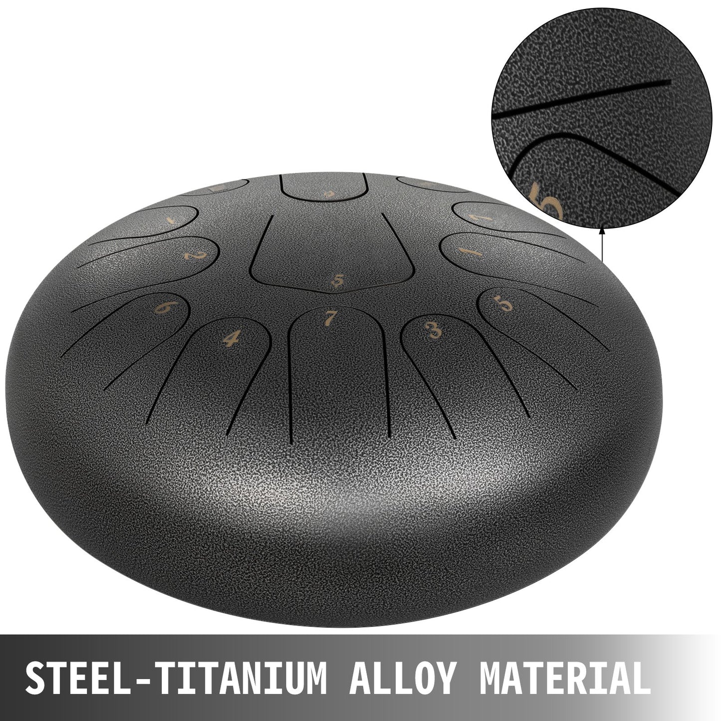 VEVOR Steel Drum 13 Notes Percussion Instrument 12 Inches Tongue Drum, Steel Tongue