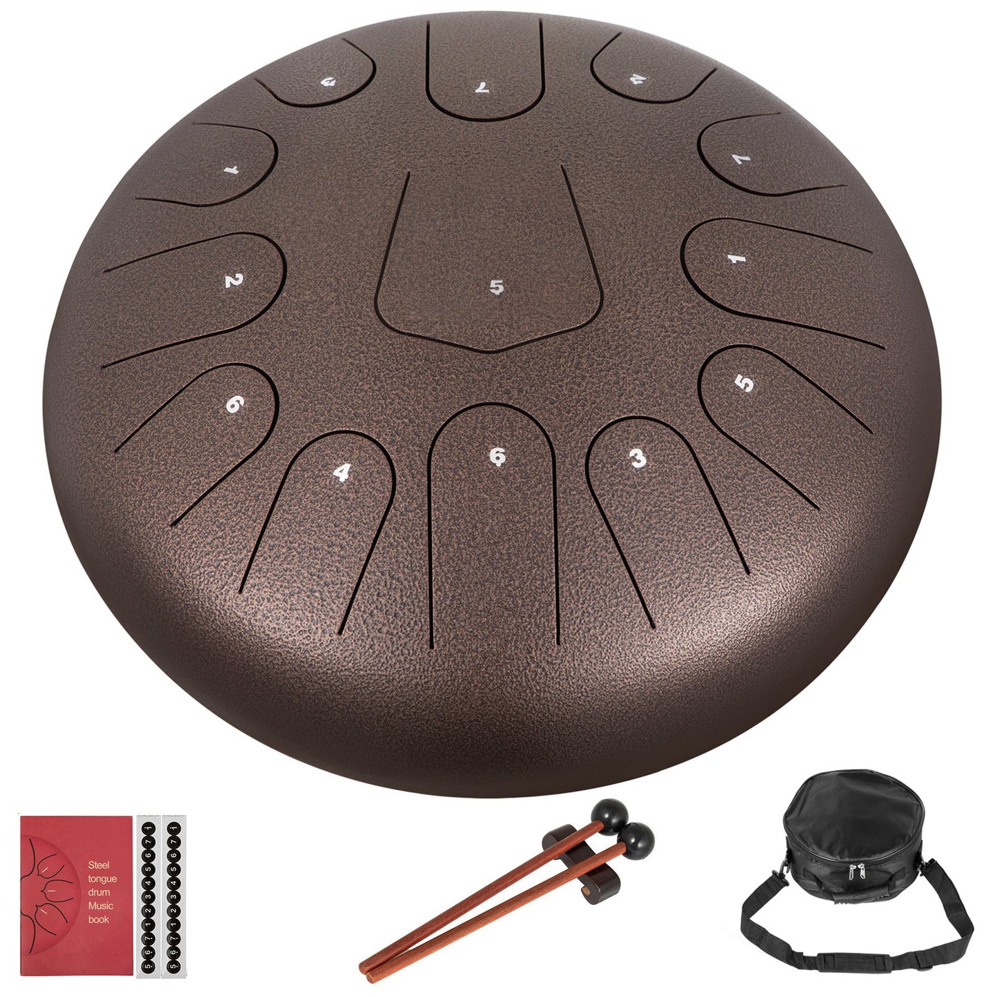 VEVOR Steel Drum 13 Notes Percussion Instrument 12 Inches Tongue Drum, Steel Tongue