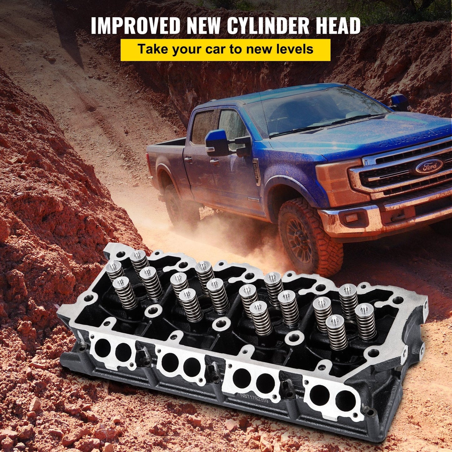 Replacement Cylinder Head for 6.0L Power Stroke F-Series, 18mm Fit, Cast Iron