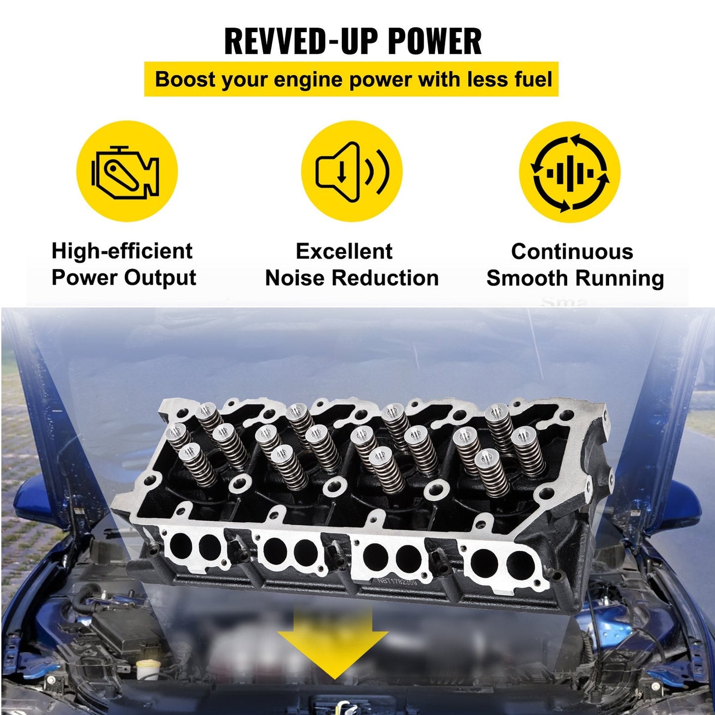 Replacement Cylinder Head for 6.0L Power Stroke F-Series, 18mm Fit, Cast Iron