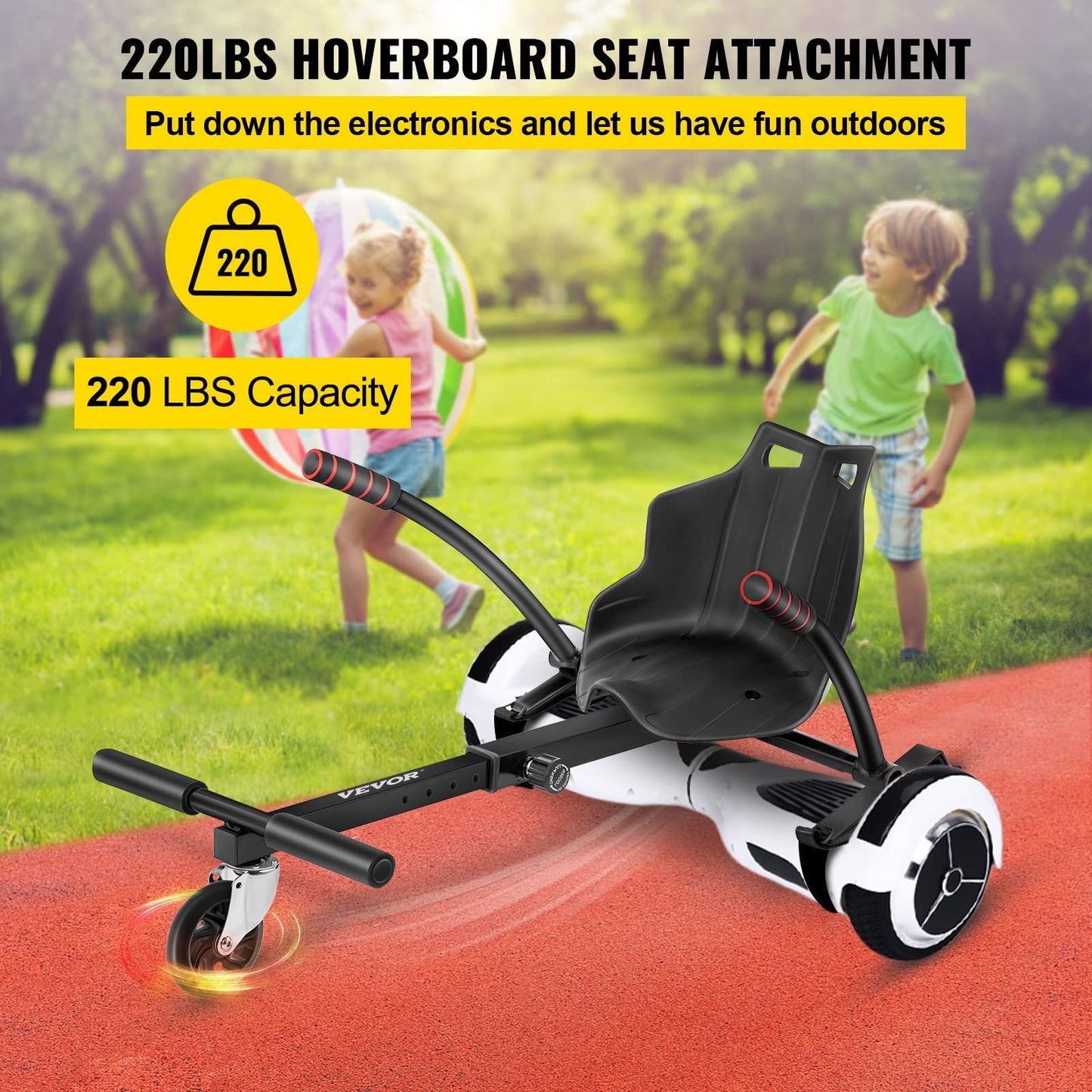 VEVOR Hover Kart Cool Mini Hover Board Cart Two Wheel Self Balancing Scooter 6.5"