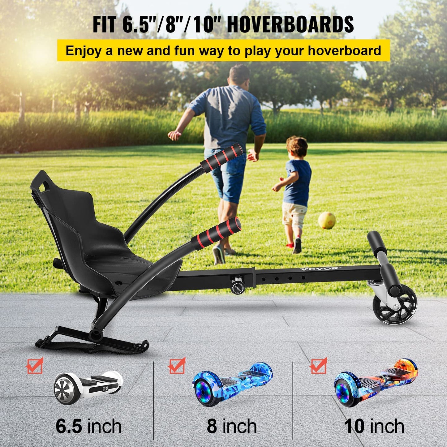 VEVOR Hover Kart Cool Mini Hover Board Cart Two Wheel Self Balancing Scooter 6.5"