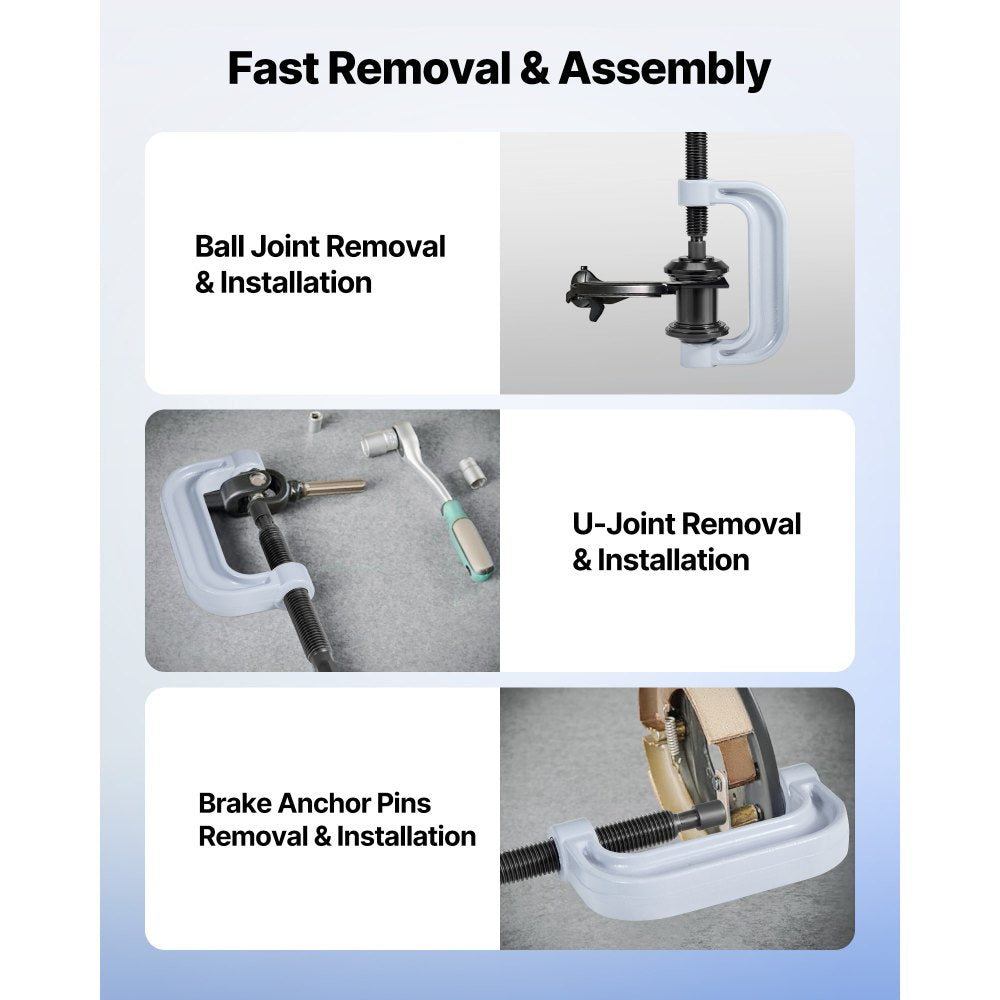 Bearing Press Kit, 10+24 Pcs, 2 in 1 Ball Joint Press & Wheel Bearing Puller Kit, Race and Seal Driver Set with 13 Bushings, C-Frame and Sleeves, Heavy Duty Removal Installation Set with Case