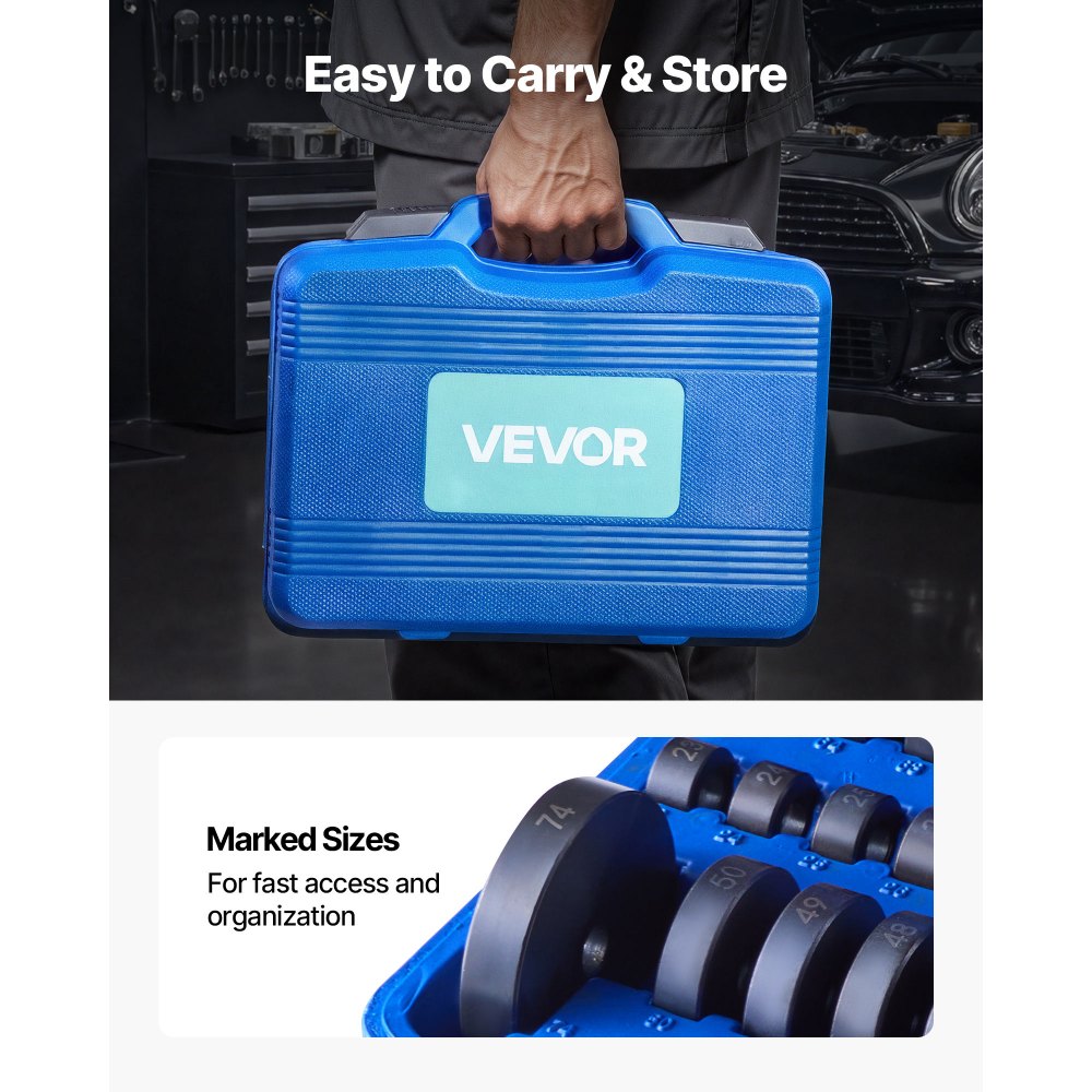 Bearing Press Kit, 52+14 Pcs, 2 in 1 Bushing Driver Tool & Bearing Press Kit, Race and Seal Driver Set with 49 Bushings, Separators and Jaws, Heavy Duty Removal Installation Tool Set with Case