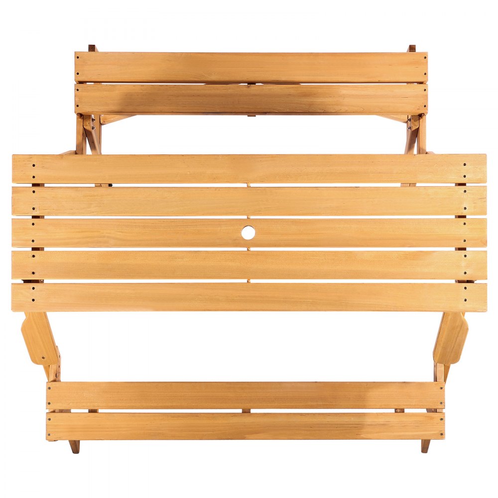 VEVOR 2-in-1 Transforming Interchangeable Picnic Table Wooden Table Bench Set