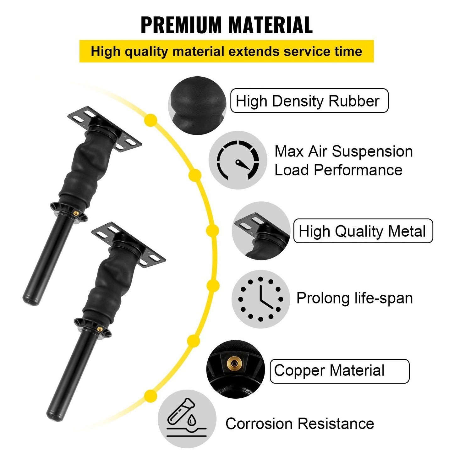 2PCS Cab Shock Absorbers for International Prostar 2008+, 20.7x11.9x59.5 cm