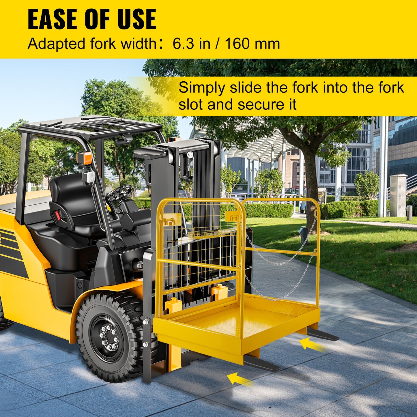 VEVOR Forklift Man Basket 36"x36" for 1 or 2 People, Forklift Safety Cage 1102 Lbs,