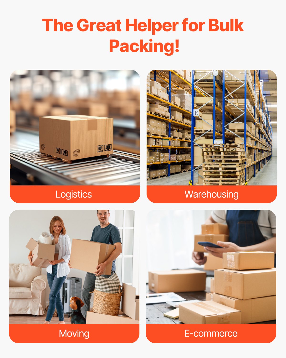 VEVOR Packing Tape 36 Rolls 65 Yards Heavy Duty Clear Packing Tapes 2.7 Mil