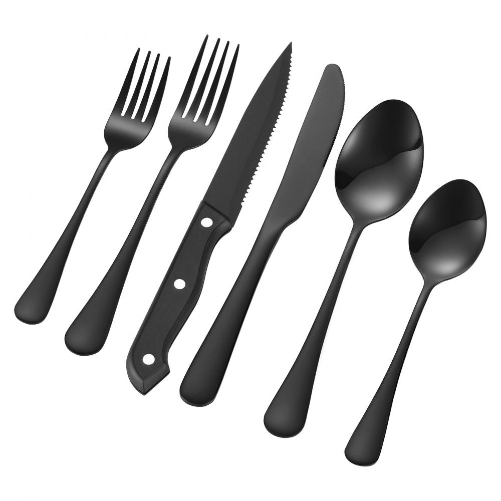 VEVOR 48-Piece Silverware Set Stainless Steel Cutlery Flatware Utensils for 8
