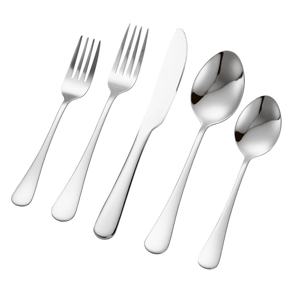 VEVOR 30-Piece Silverware Set Stainless Steel Cutlery Flatware Utensils for 6