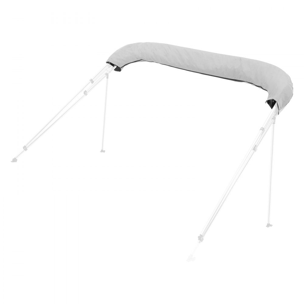VEVOR 4 Bow Boat Bimini Tops 96"Lx(97"-103")W Awning Top Replacement Light Grey
