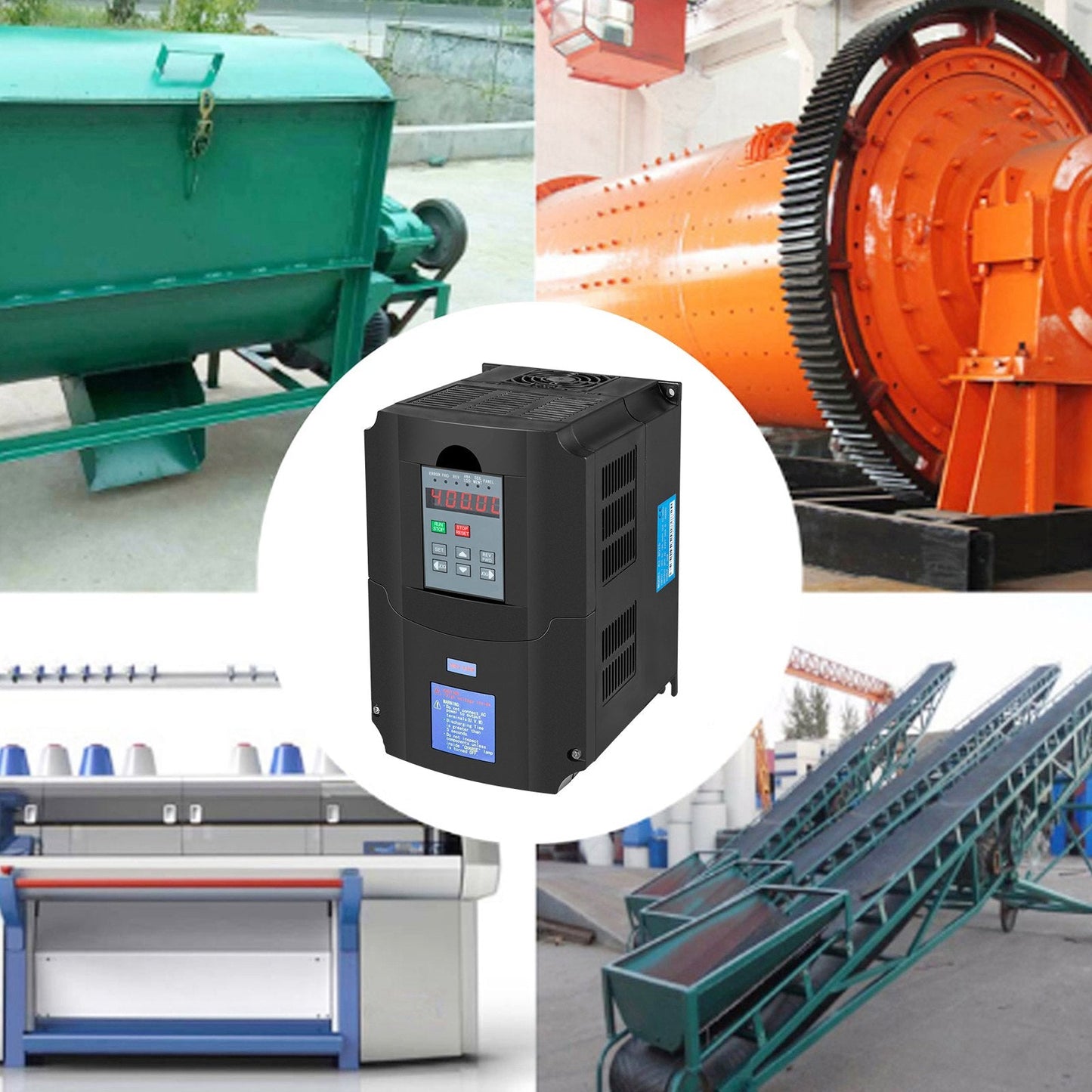 4KW 380V Variable Frequency Drive for Spindle Motor, 3-Phase, 5HP Control