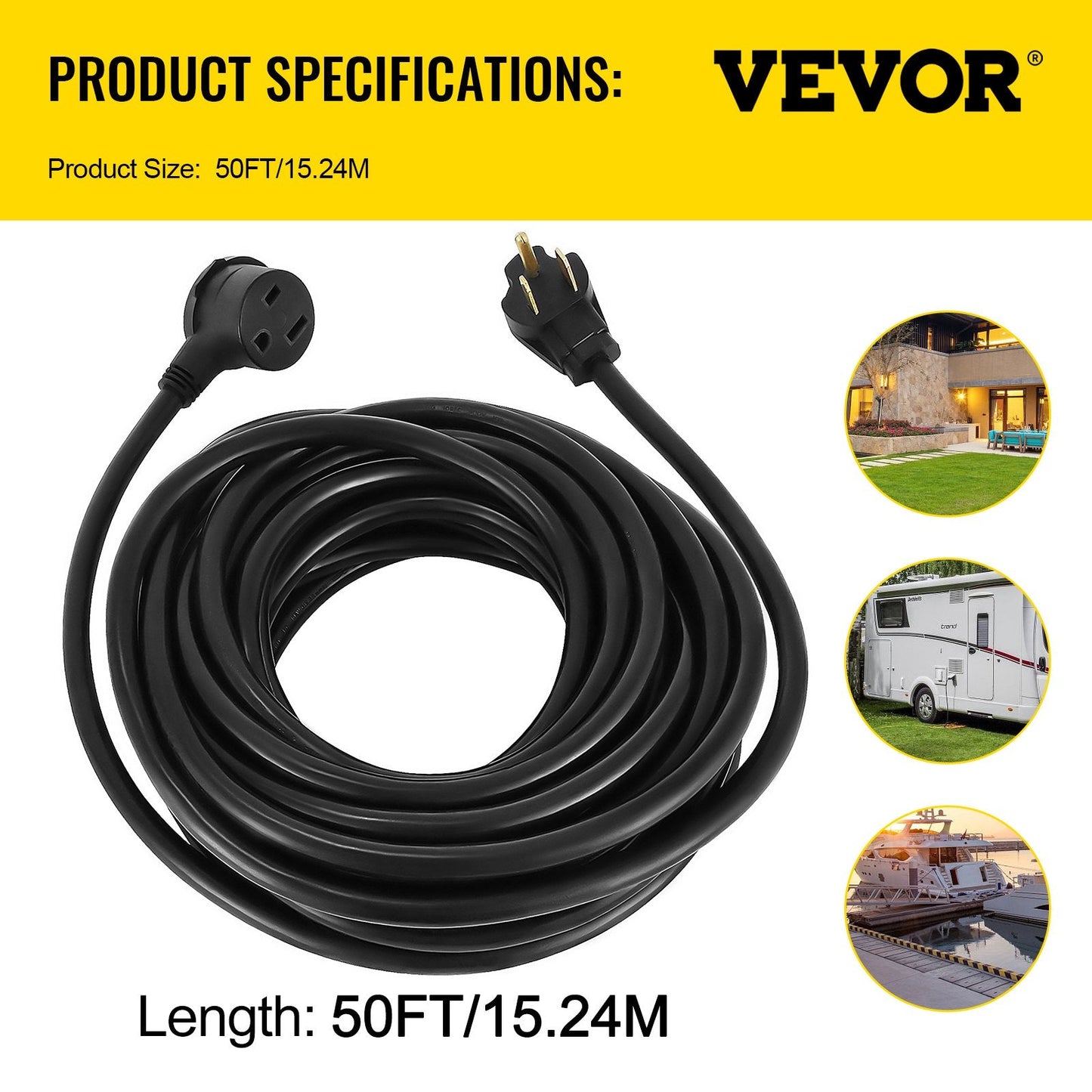 50-Foot 30A Heavy-Duty Welding Extension Cord for MIG/TIG/Plasma, 12.5kW Capacity