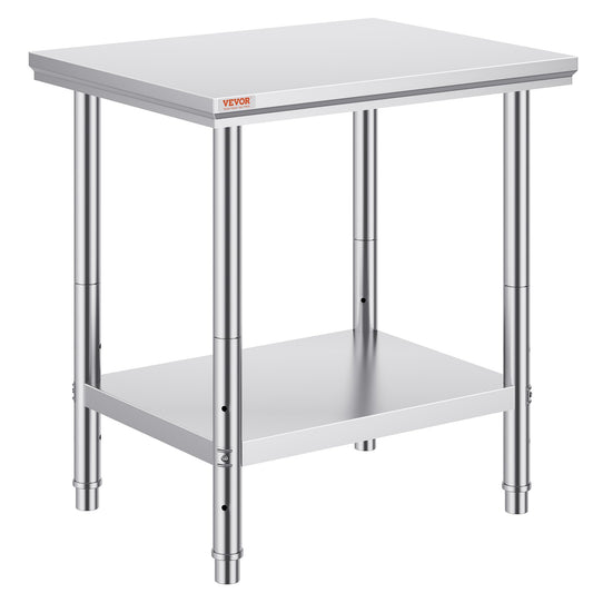 VEVOR Commercial Worktable & Workstation 24 x 30 x 32 Inch Stainless Steel Work
