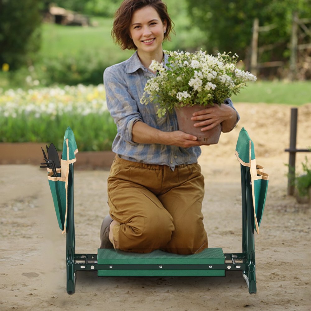 VEVOR Garden Kneeler and Seat 6" Wide Pad 330lbs Capacity Folding Garden Stool