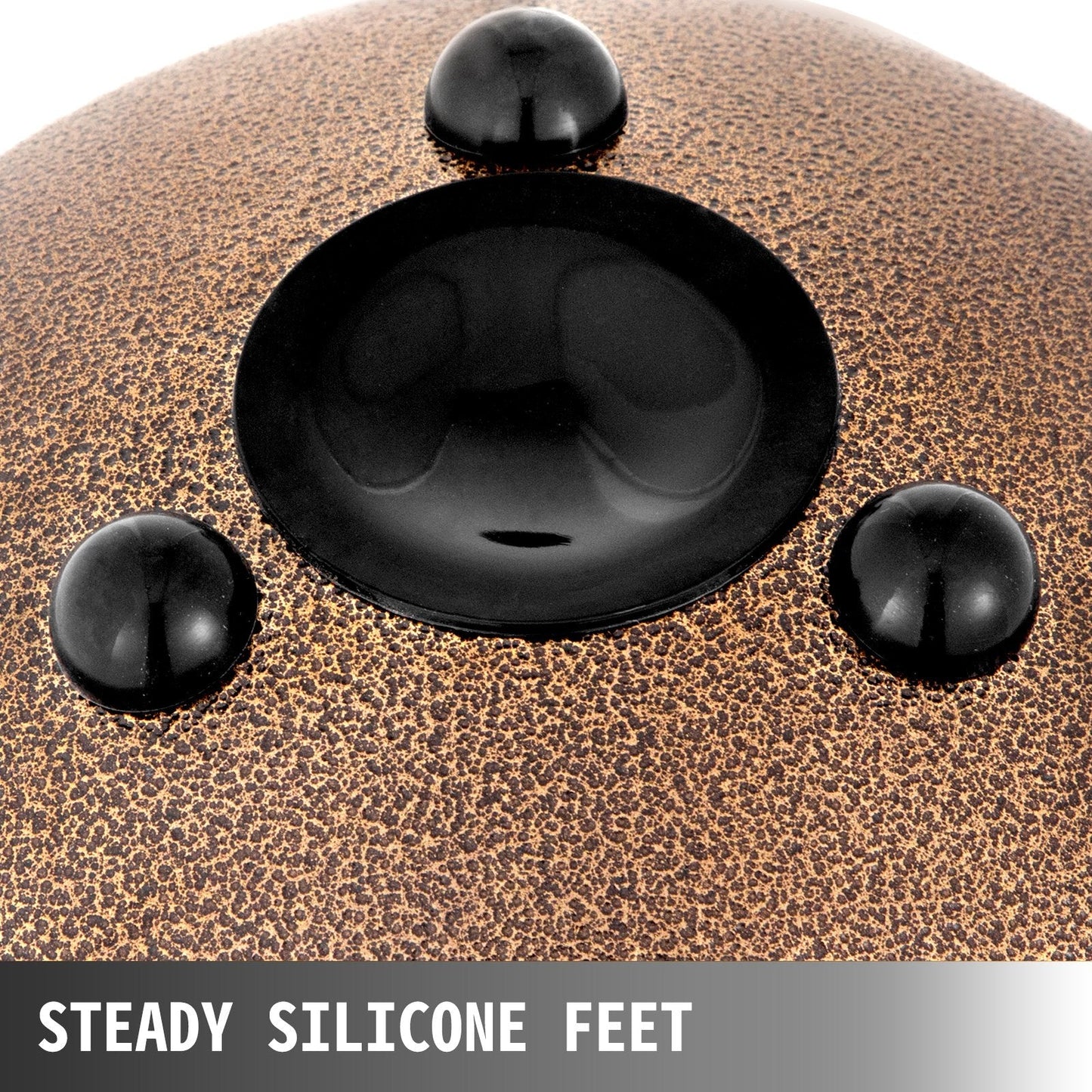Steel-Titanium Handpan Drum, 11 Notes, 20 cm Diameter, Chestnut Finish