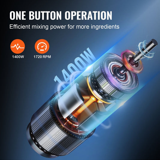 16 Quart Stainless Steel Food Processor & Chopper, 1400W, 1720 RPM