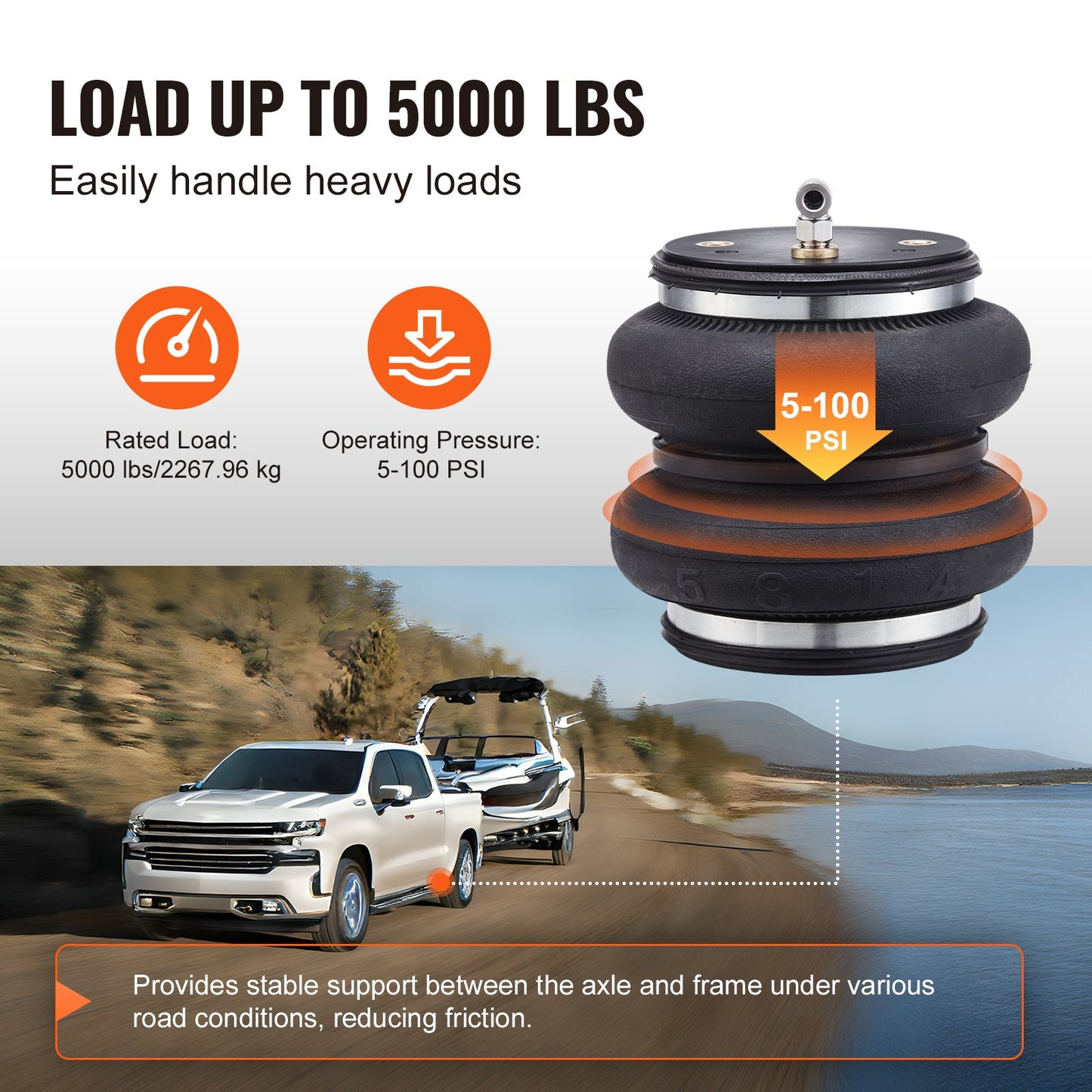 VEVOR Air Bag Suspension Kit, Air Springs Suspension Bag Kit Compatible with 2019-2023