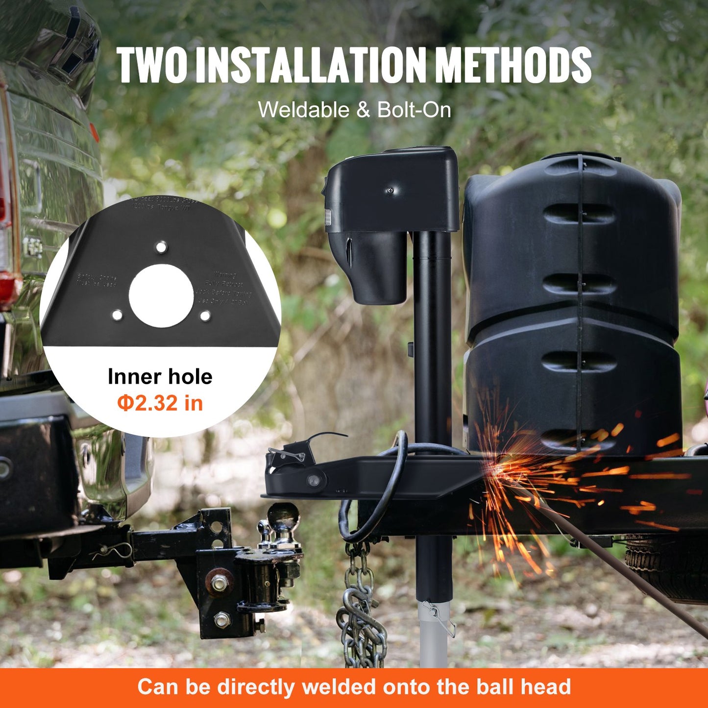 VEVOR A-Frame Trailer Coupler, Fits 2-Inch Hitch Ball Size, 8000 lbs Towing Capacity,
