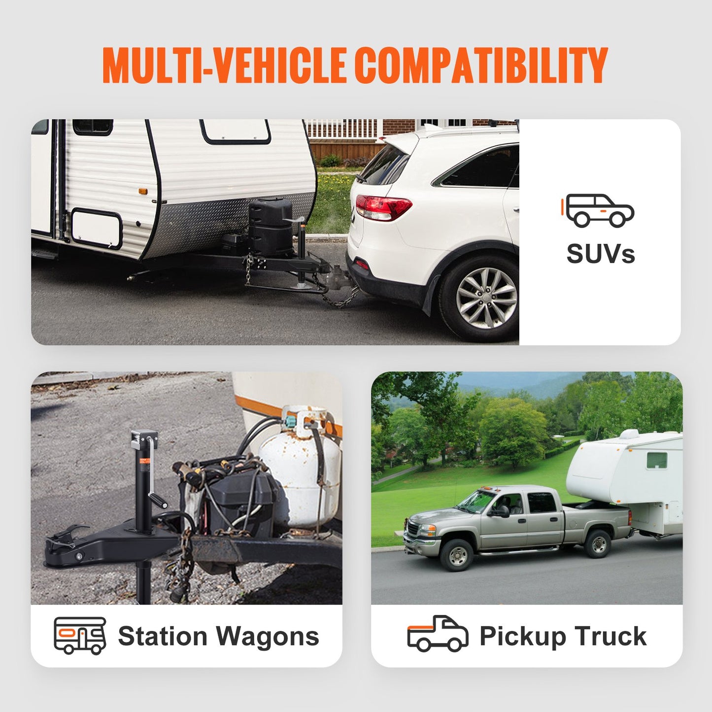 VEVOR A-Frame Trailer Coupler, Fits 2-Inch Hitch Ball Size, 8000 lbs Towing Capacity,