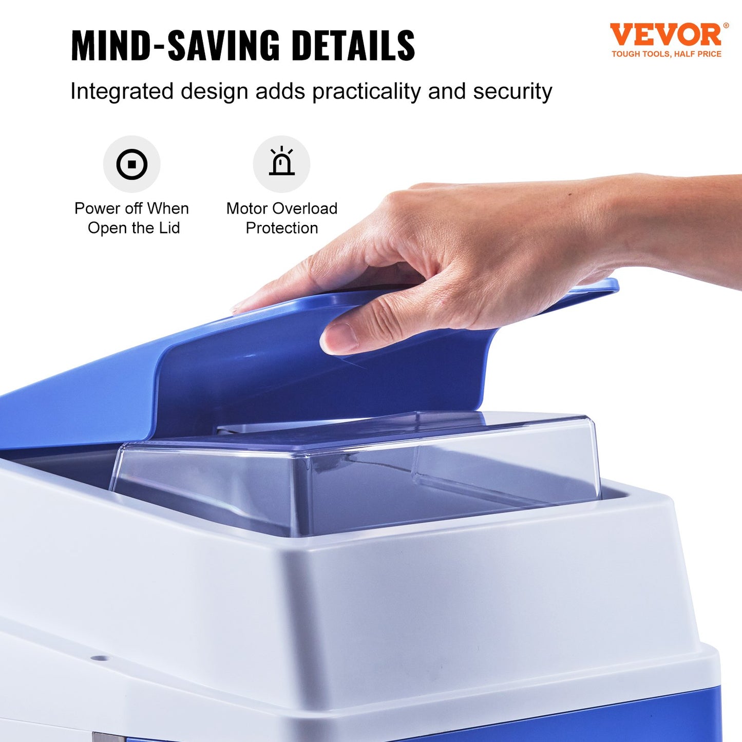 VEVOR Commercial Ice Shaver Crusher, 120kg Per Hour Electric Snow Cone Maker with
