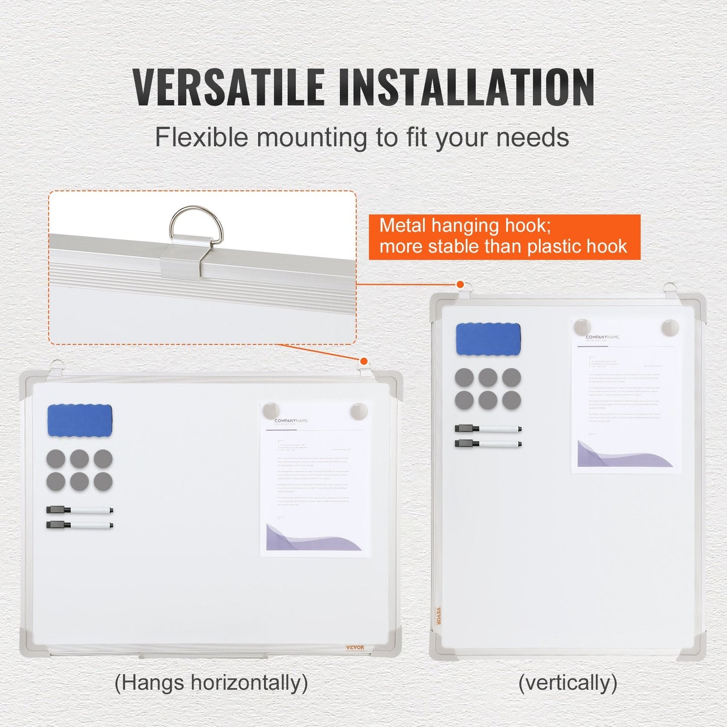 Magnetic Dry Erase Board 0.6m x 0.45m for Office with Accessories