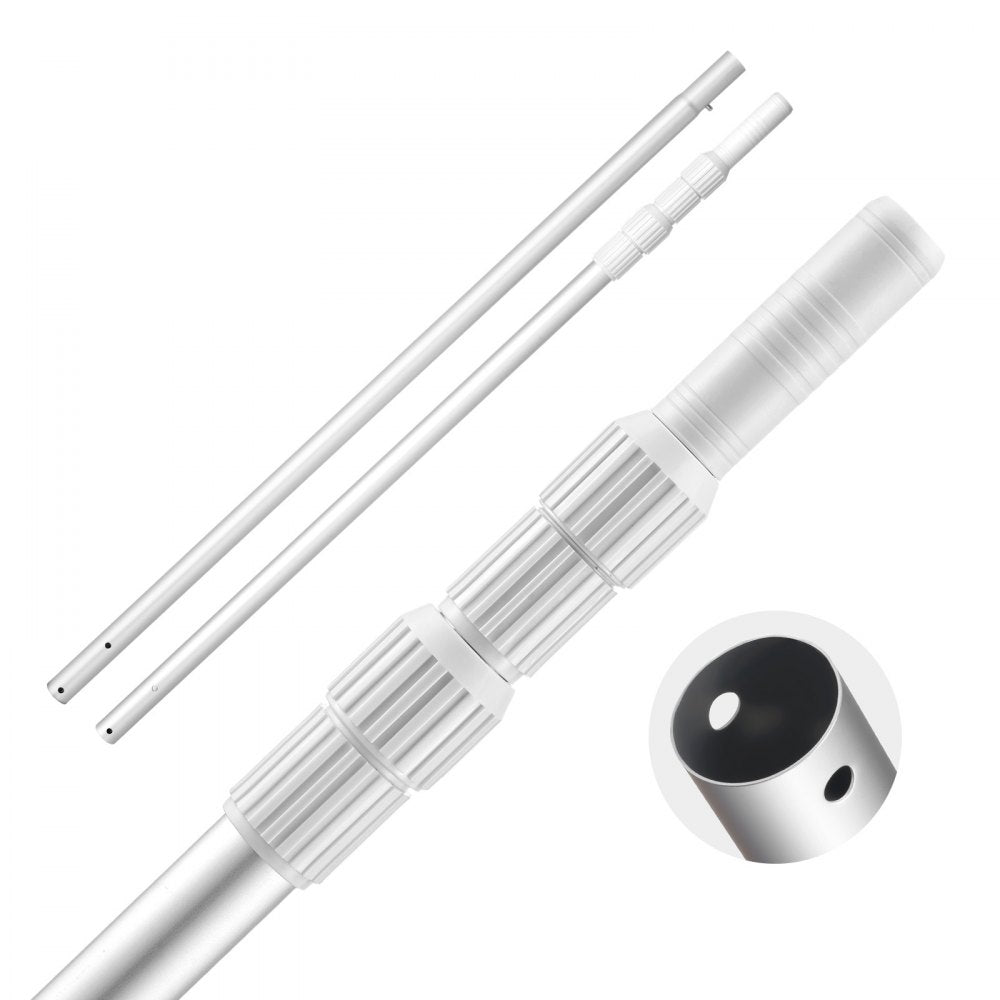 Swimming Pool Pole 1 to 3.65 mm Telescopic Aluminum Alloy Twist Locking