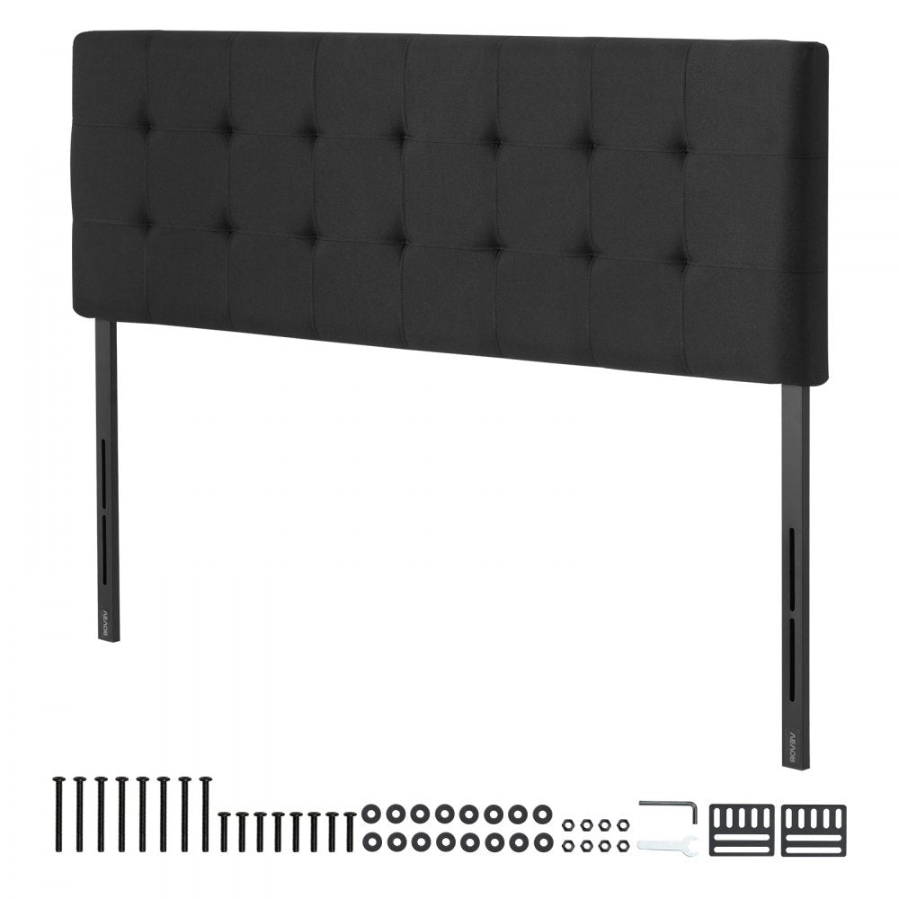 VEVOR Headboard for Queen Size Bed with Adjustable Height Sponge & Fabric Black