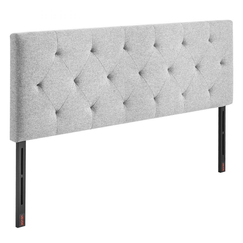 VEVOR Headboard for Full Size Bed with Adjustable Height Sponge & Fabric Grey