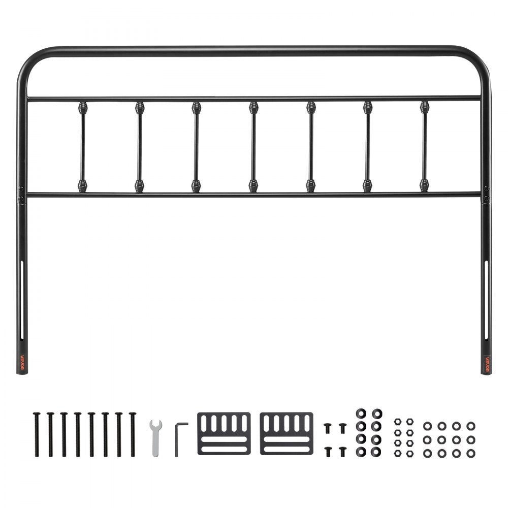 VEVOR Metal Headboard for Queen Size Bed Ideal for Bedroom Hotel Dormitory Black