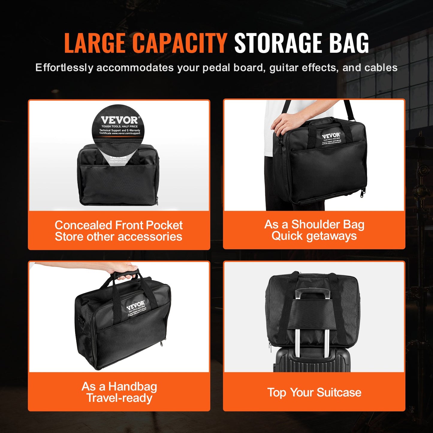 VEVOR Guitar Pedal Board, 14'' x 11'', Aluminum Alloy 1.7 lbs Super Light Guitar